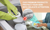 Mamison premium latex dishwashing gloves protect skin from irritation and dryness. Durable, non-slip cleaning gloves for kitchen and household chores.