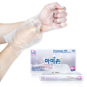MAMISON premium TPE disposable gloves, powder-free and latex-free, clear medium size 100-count box, durable ambidextrous gloves for food handling and cleaning.